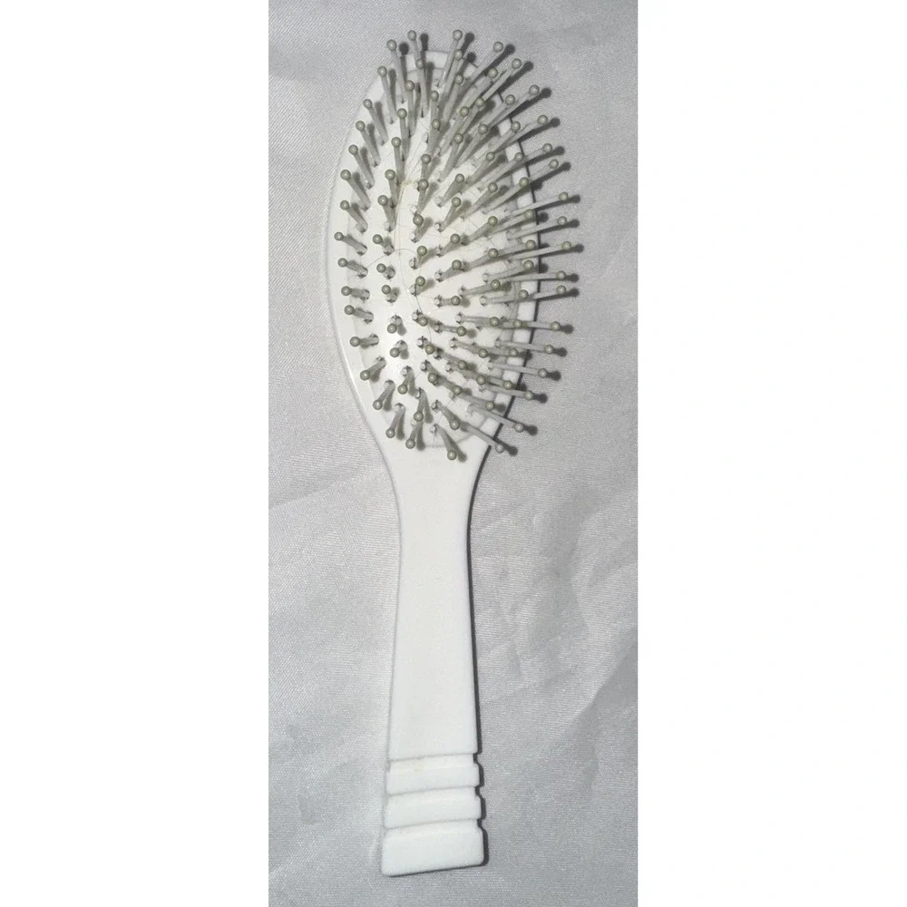 Vintage Clinique Hair Brush‎ Ball Tipped Small Travel White Plastic